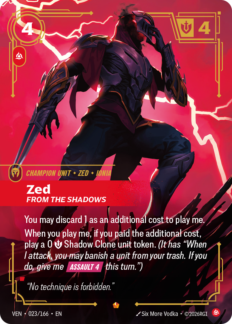 Zed, From the Shadows – VEN-023/166 – Epic