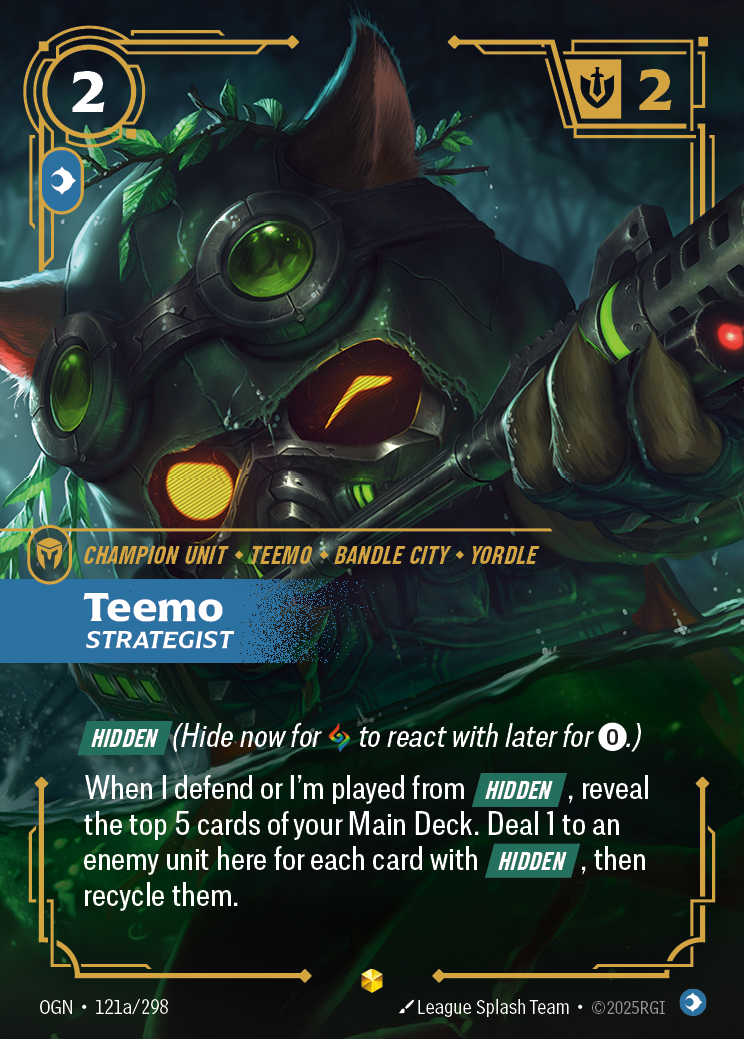 Teemo, Strategist – OGN-121a/298 – Showcase