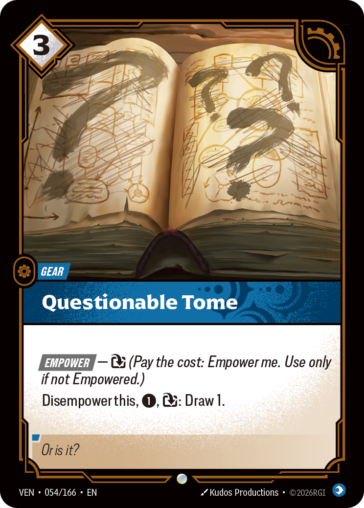 Questionable Tome – VEN-054/166 – Common