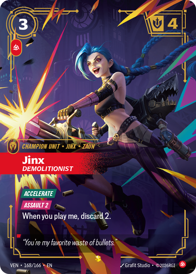 Jinx, Demolitionist – VEN-168/166 – Rare