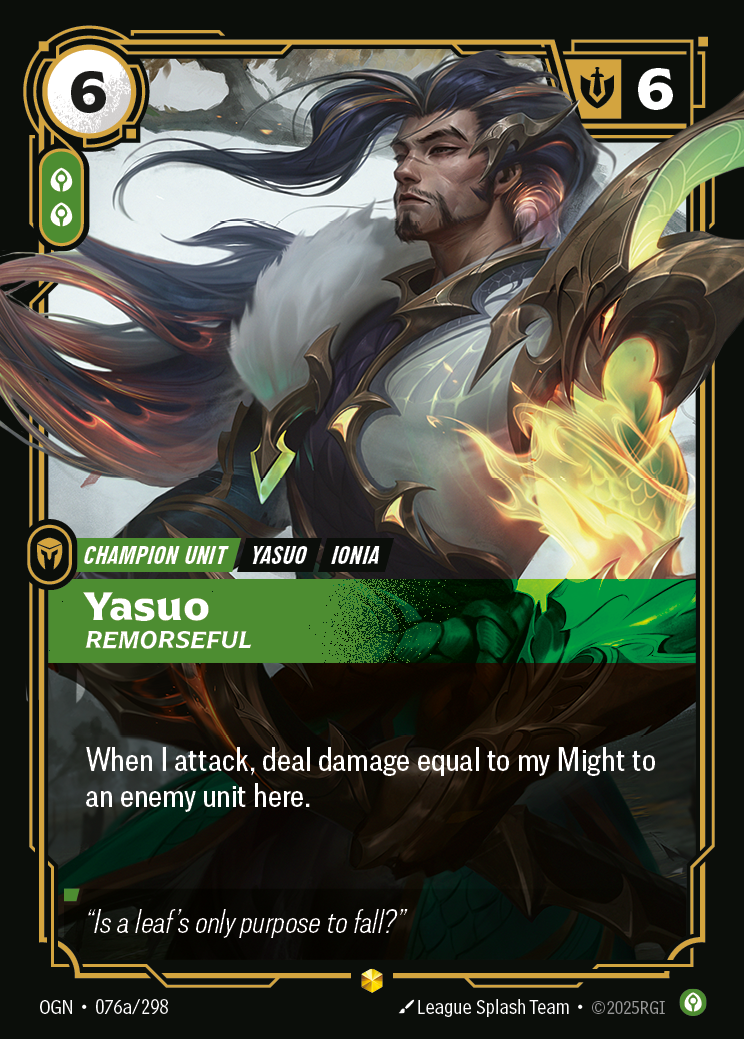 Yasuo, Remorseful – OGN-076a/298 – Showcase