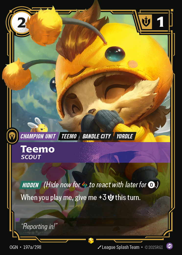 Teemo, Scout – OGN-197a/298 – Showcase