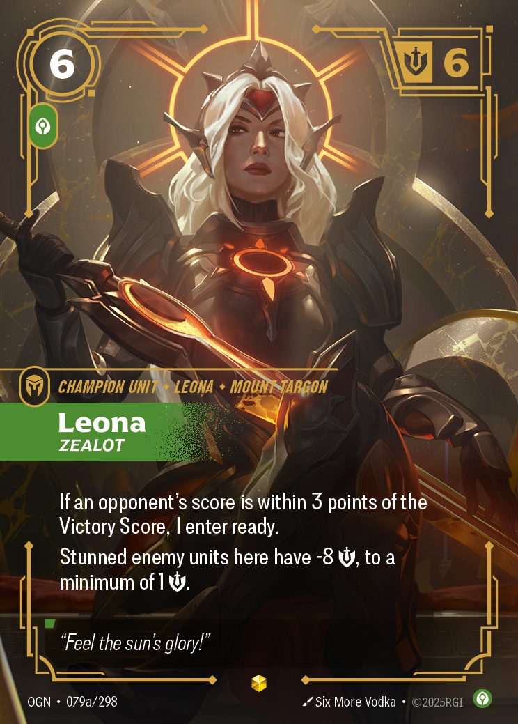 Leona, Zealot – OGN-079a/298 – Showcase