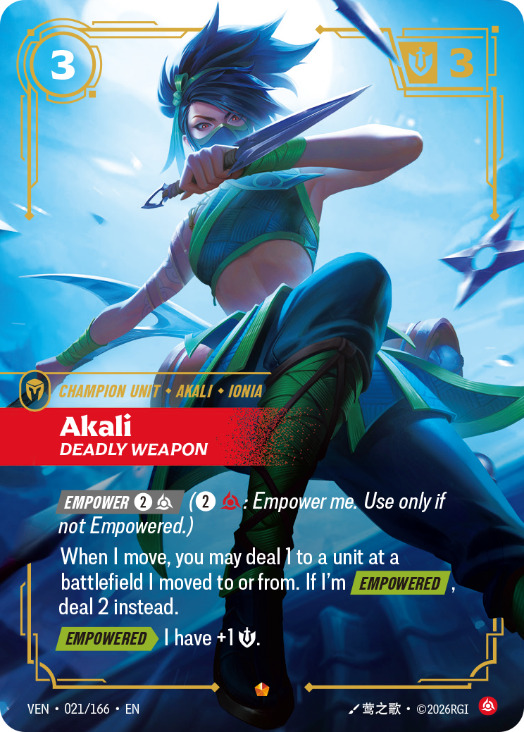 Akali, Deadly Weapon – VEN-021/166 – Epic