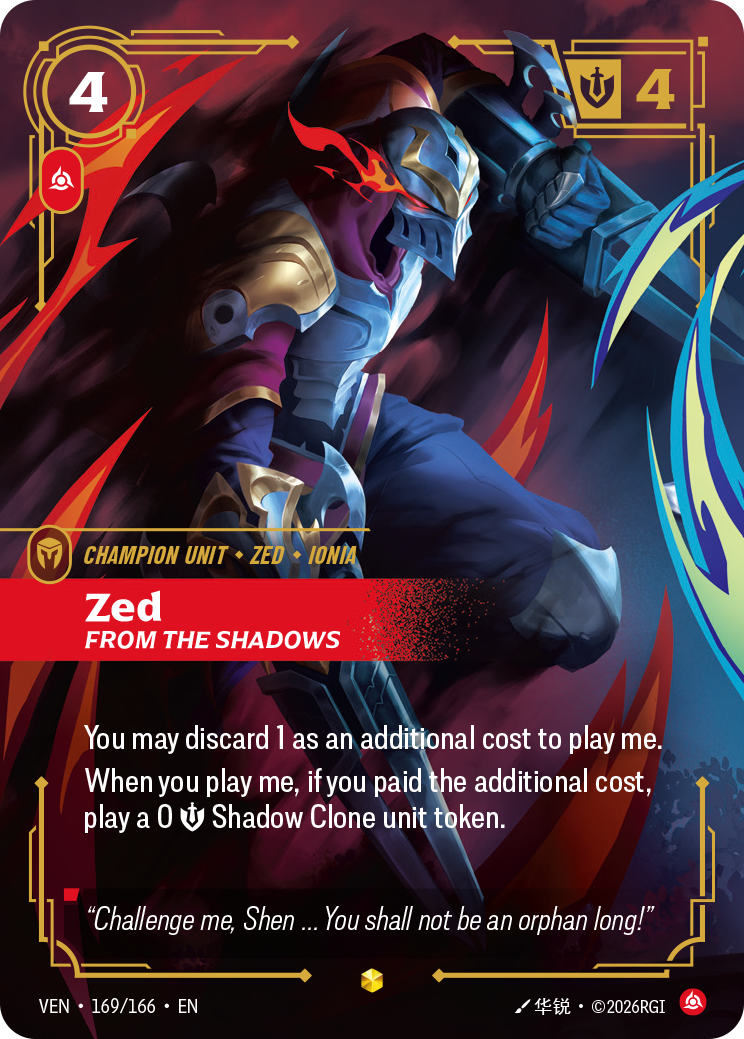 Zed, From the Shadows – VEN-169/166 – OVN