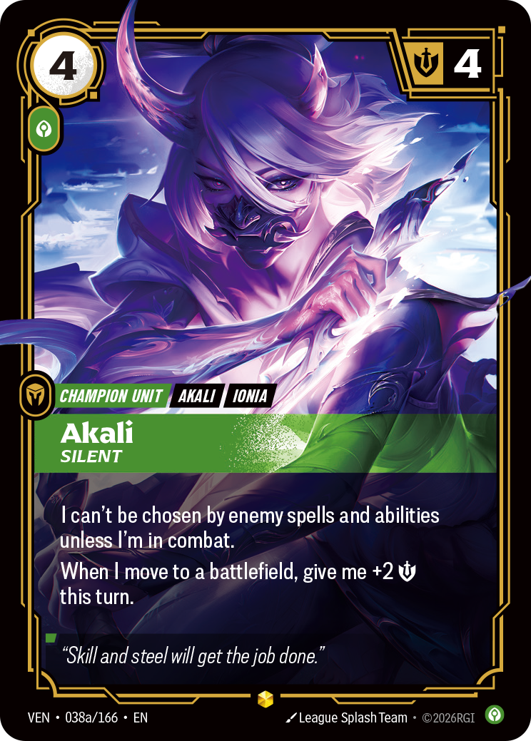 Akali, Silent – VEN-038a/166 – Rare