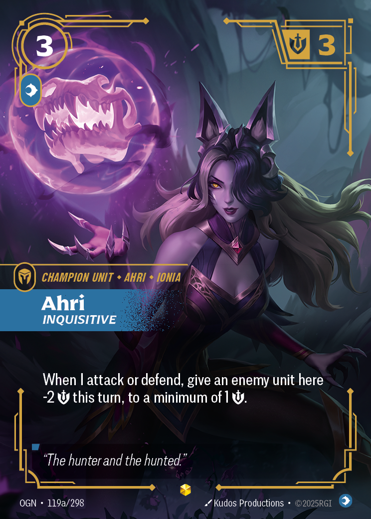Ahri, Inquisitive – OGN-119a/298 – Showcase