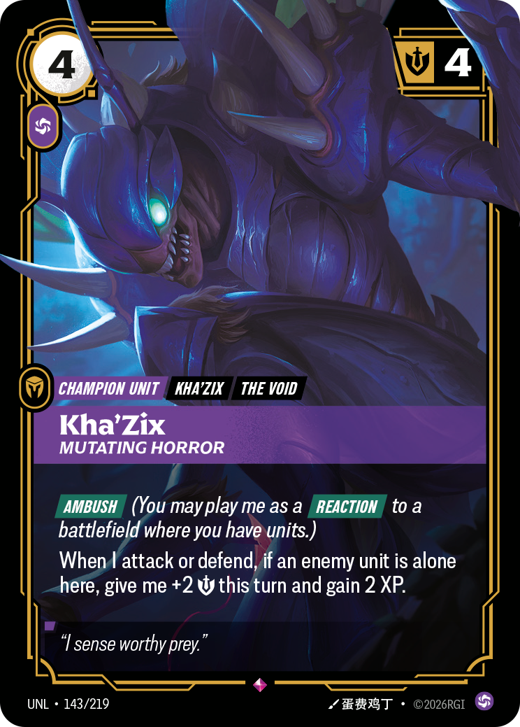 Kha'Zix, Mutating Horror – UNL-143/219 – Rare