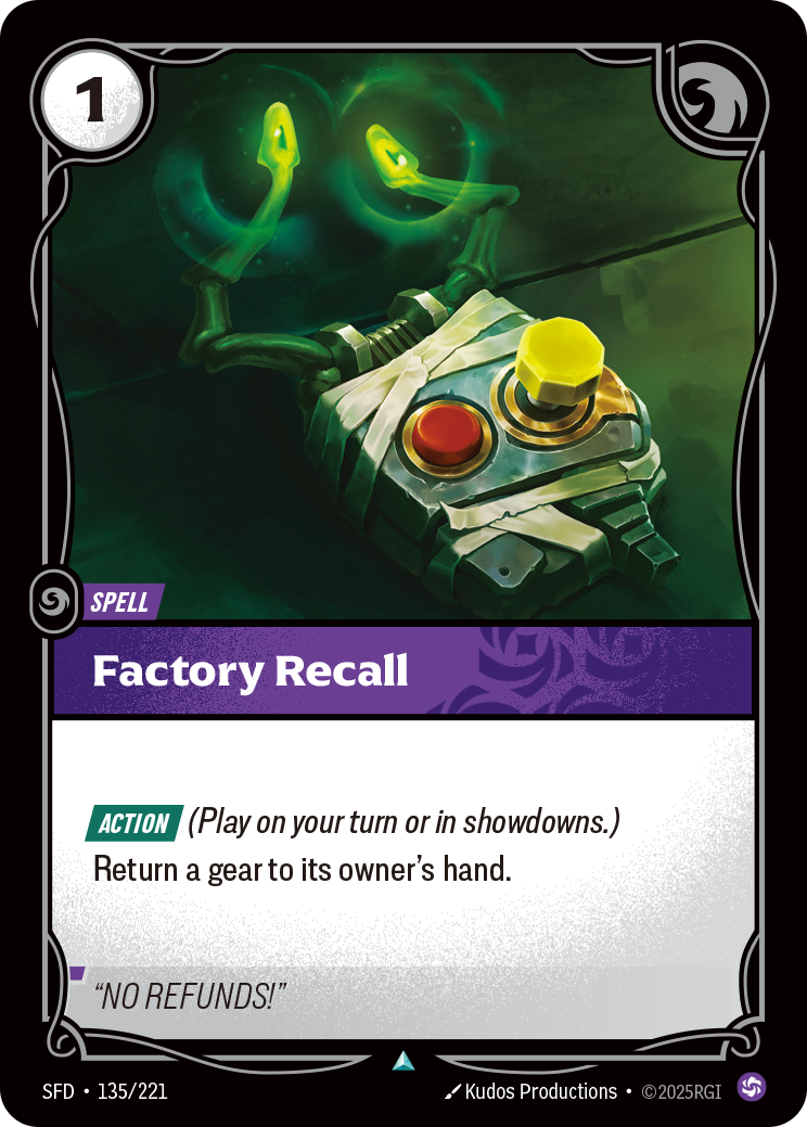 Factory Recall – SFD-135/221 – Uncommon