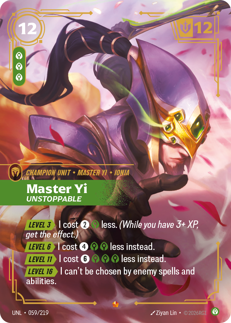 Master Yi, Unstoppable – UNL-059/219 – Epic