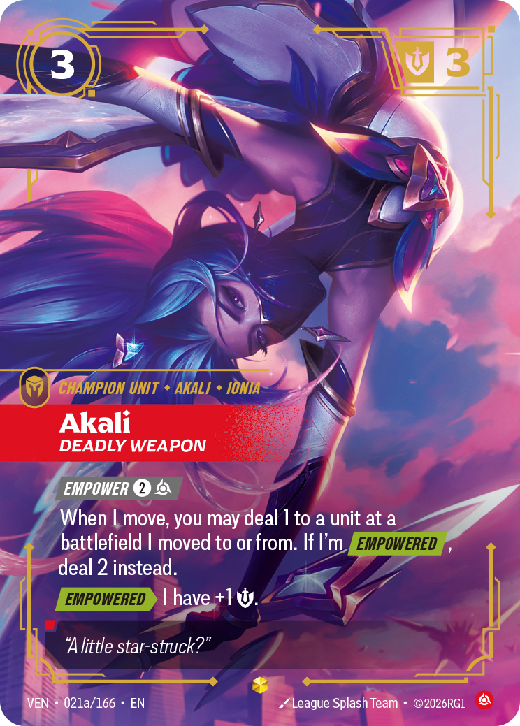 Akali, Deadly Weapon – VEN-021a/166 – Epic