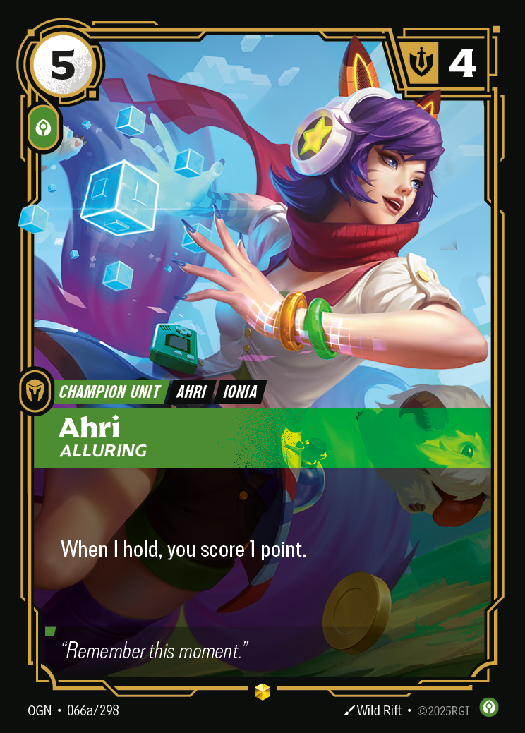 Ahri, Alluring – OGN-066a/298 – Showcase