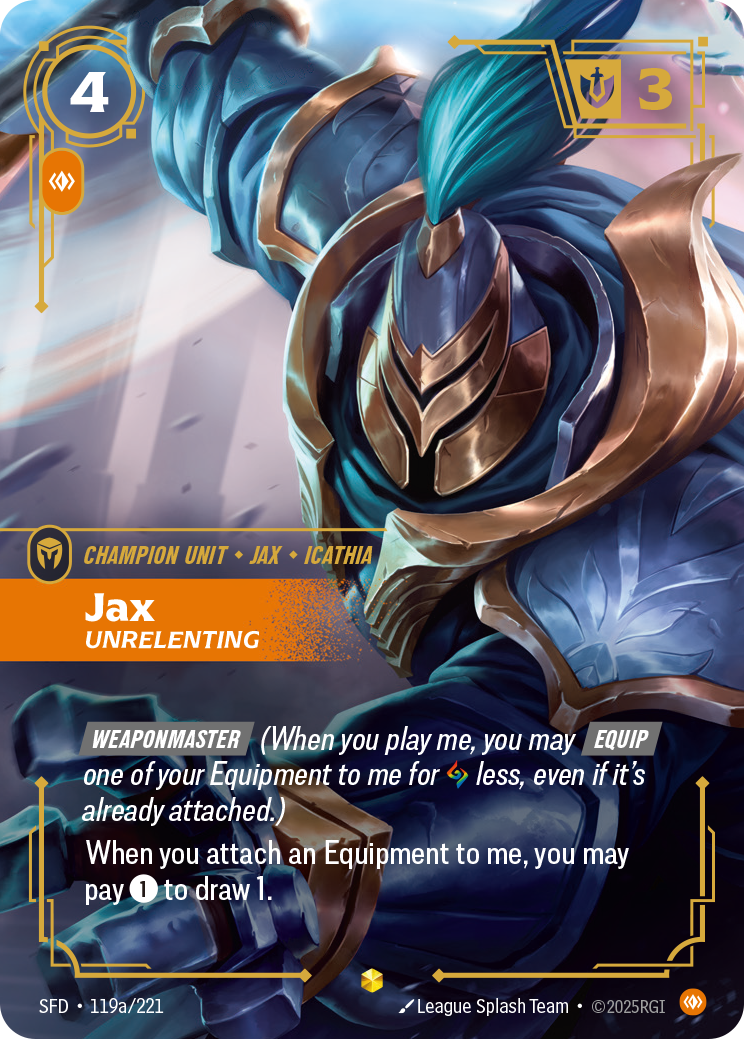 Jax, Unrelenting – SFD-119a/221 – Showcase