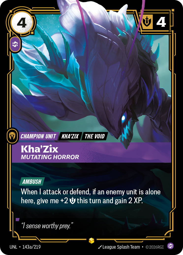 Kha'Zix, Mutating Horror – UNL-143a/219 – Rare