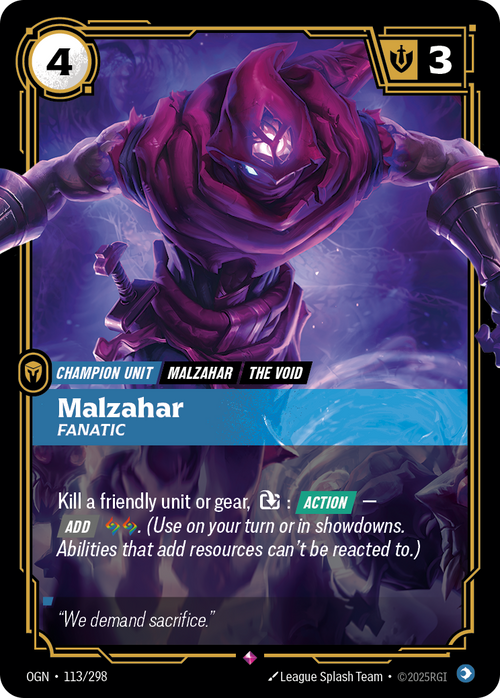 Malzahar, Fanatic – OGN-113/298 – Rare