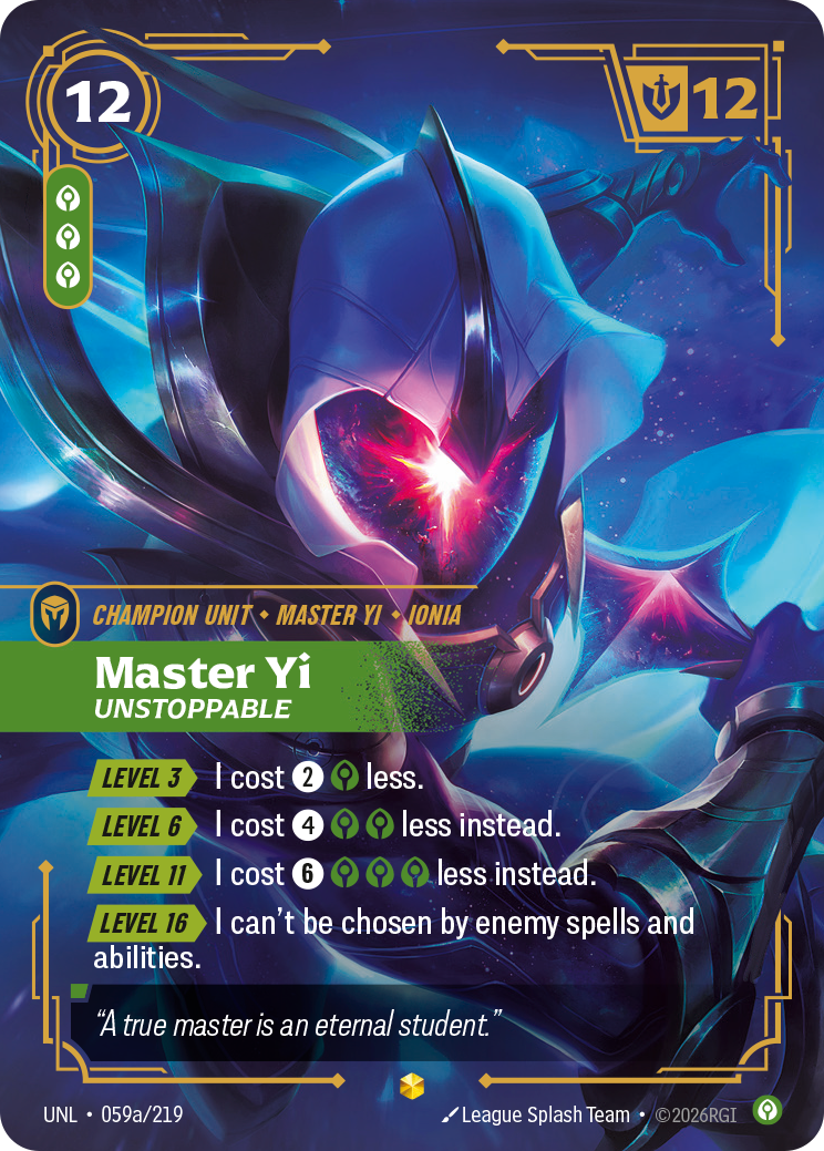Master Yi, Unstoppable – UNL-059a/219 – Epic