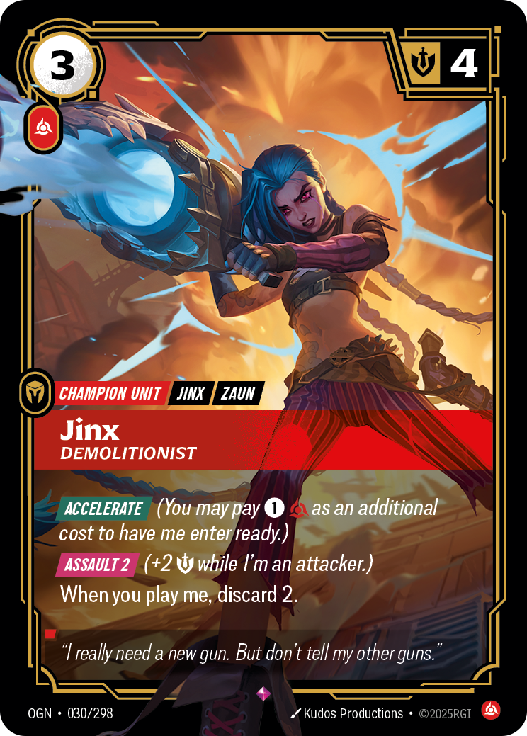 Jinx, Demolitionist – OGN-030/298 – Rare