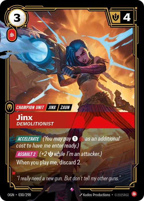 Jinx, Demolitionist – OGN-030/298 – Rare