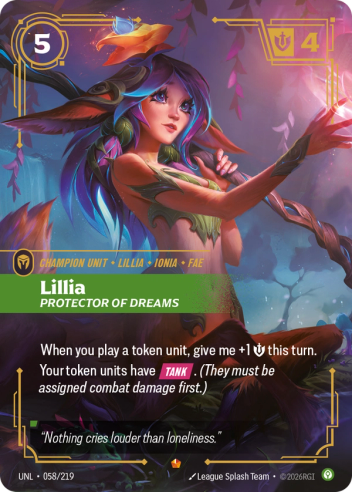 Lillia, Protector of Dreams – UNL-058/219 – Epic