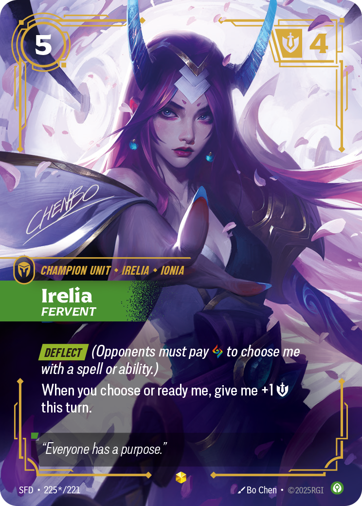 Irelia, Fervent – SFD-225*/221 – OVN Signature