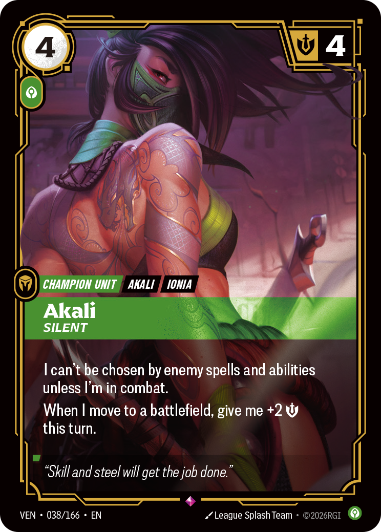 Akali, Silent – VEN-038/166 – Rare